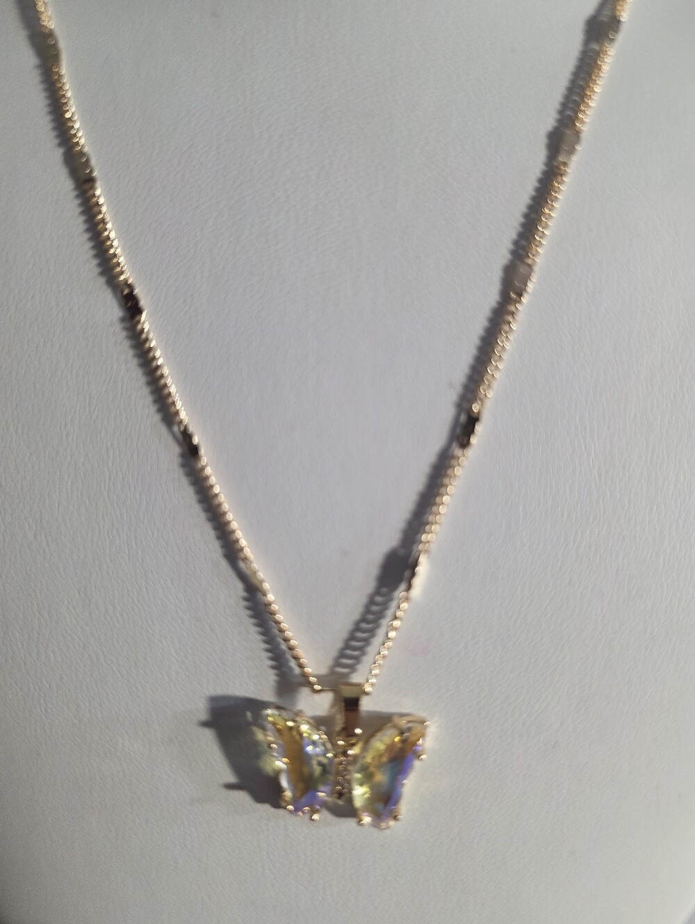 Swarovski Crystal Butterfly Pendant + 2 Chains | Stainless Steel & Gold Tone
